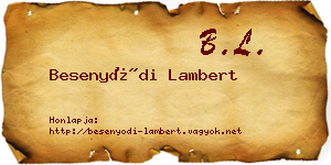 Besenyődi Lambert névjegykártya